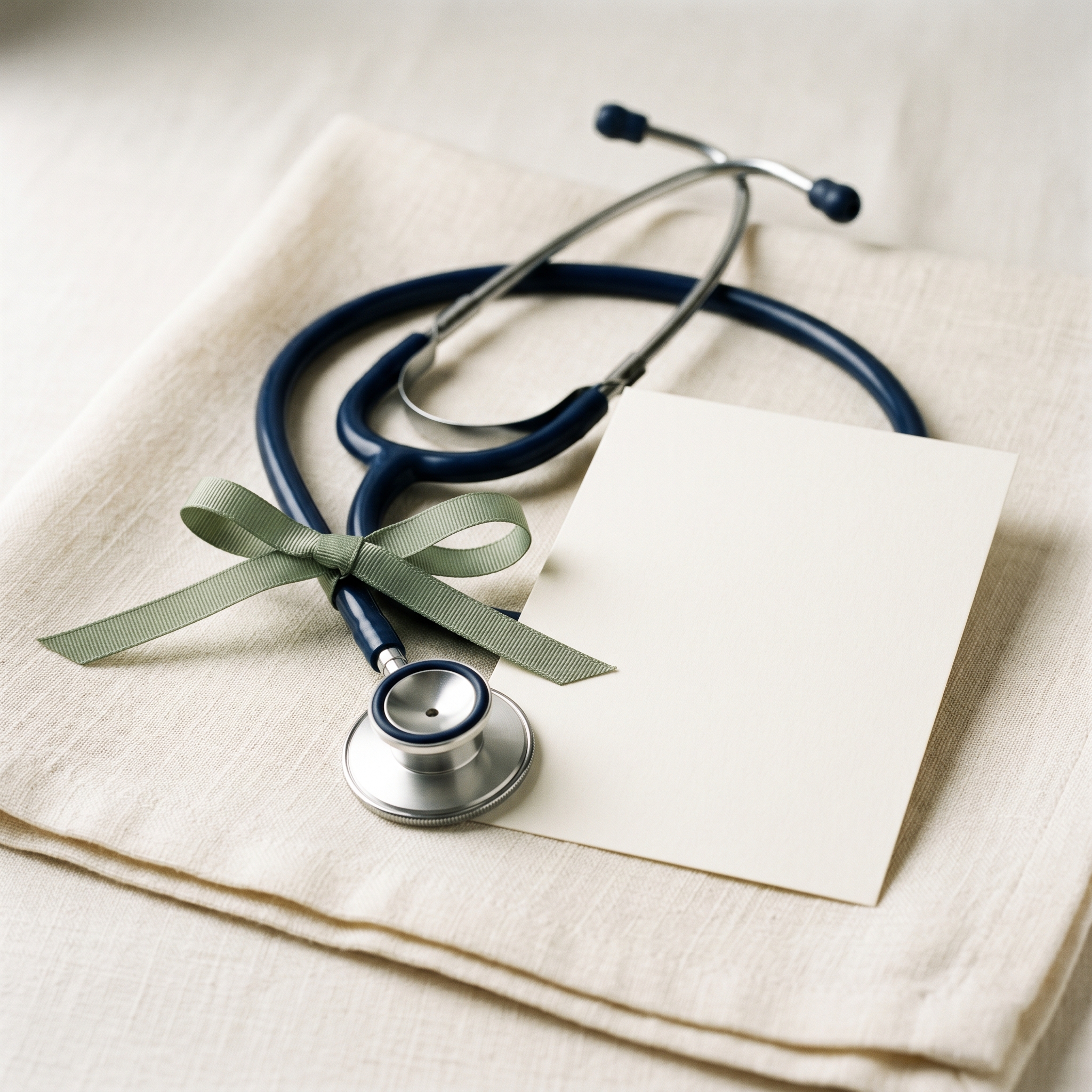 Stéthoscope sur fond crème